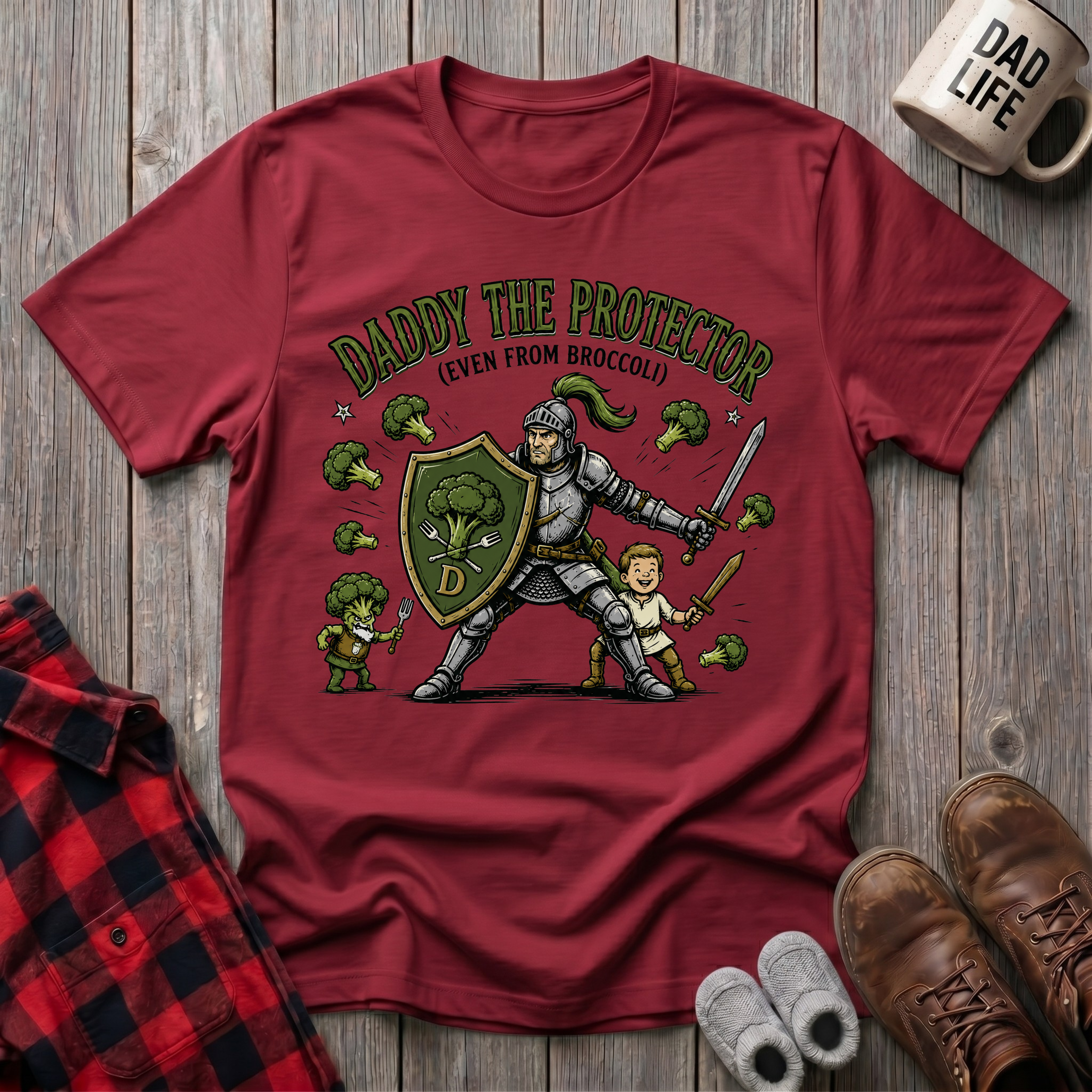 Daddy The Protector Even From Broccoli T-Shirt
