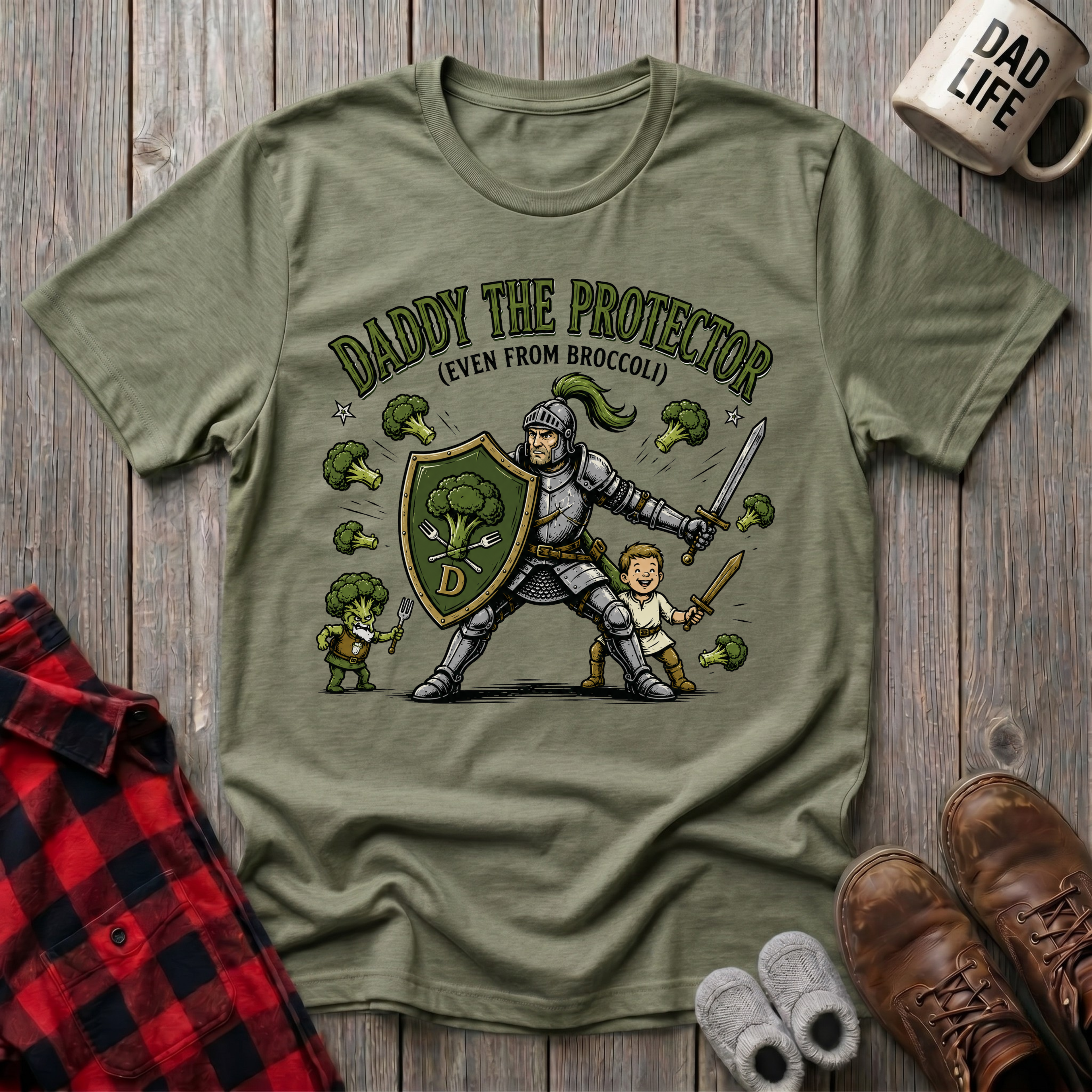 Daddy The Protector Even From Broccoli T-Shirt