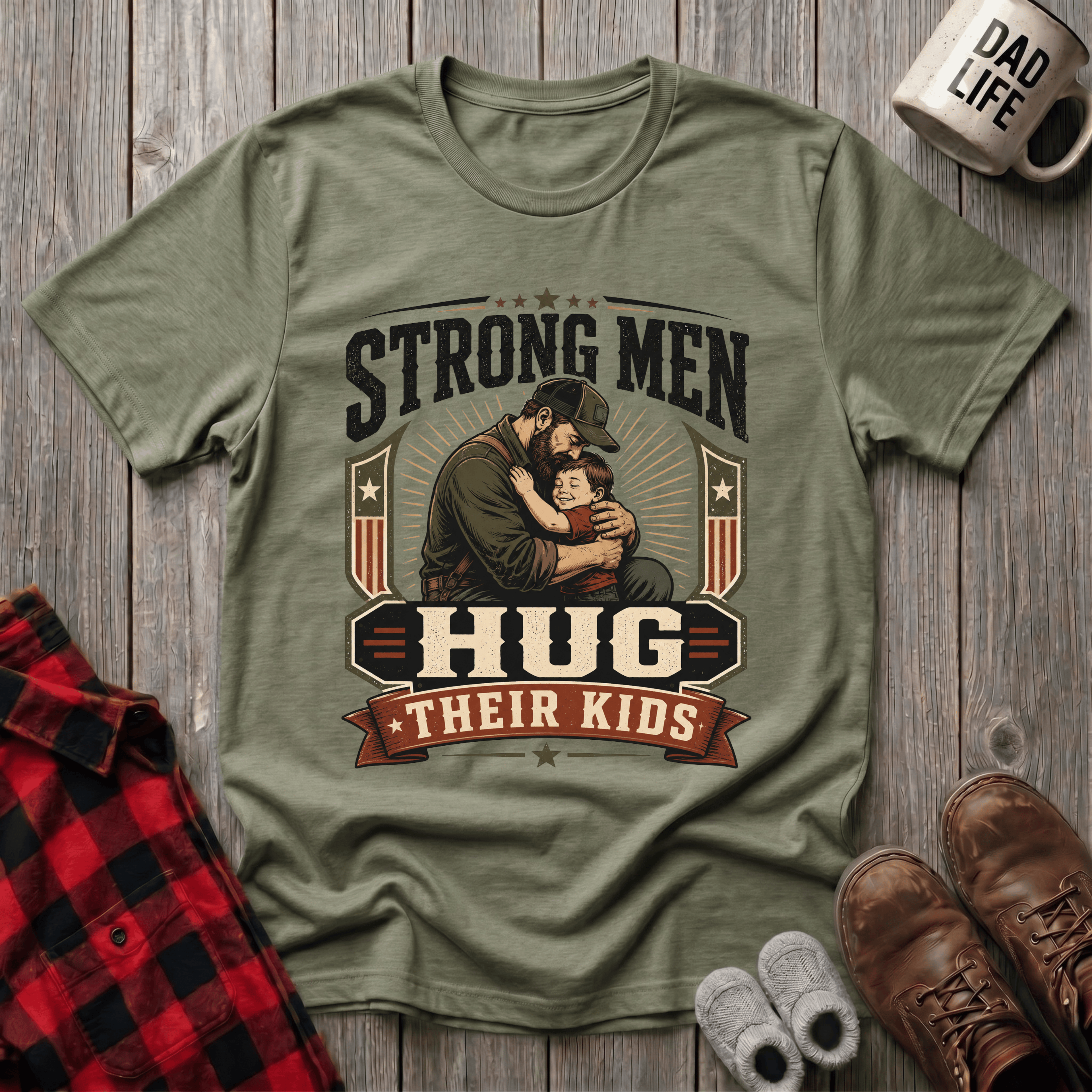 Strong Men Hug T-Shirt
