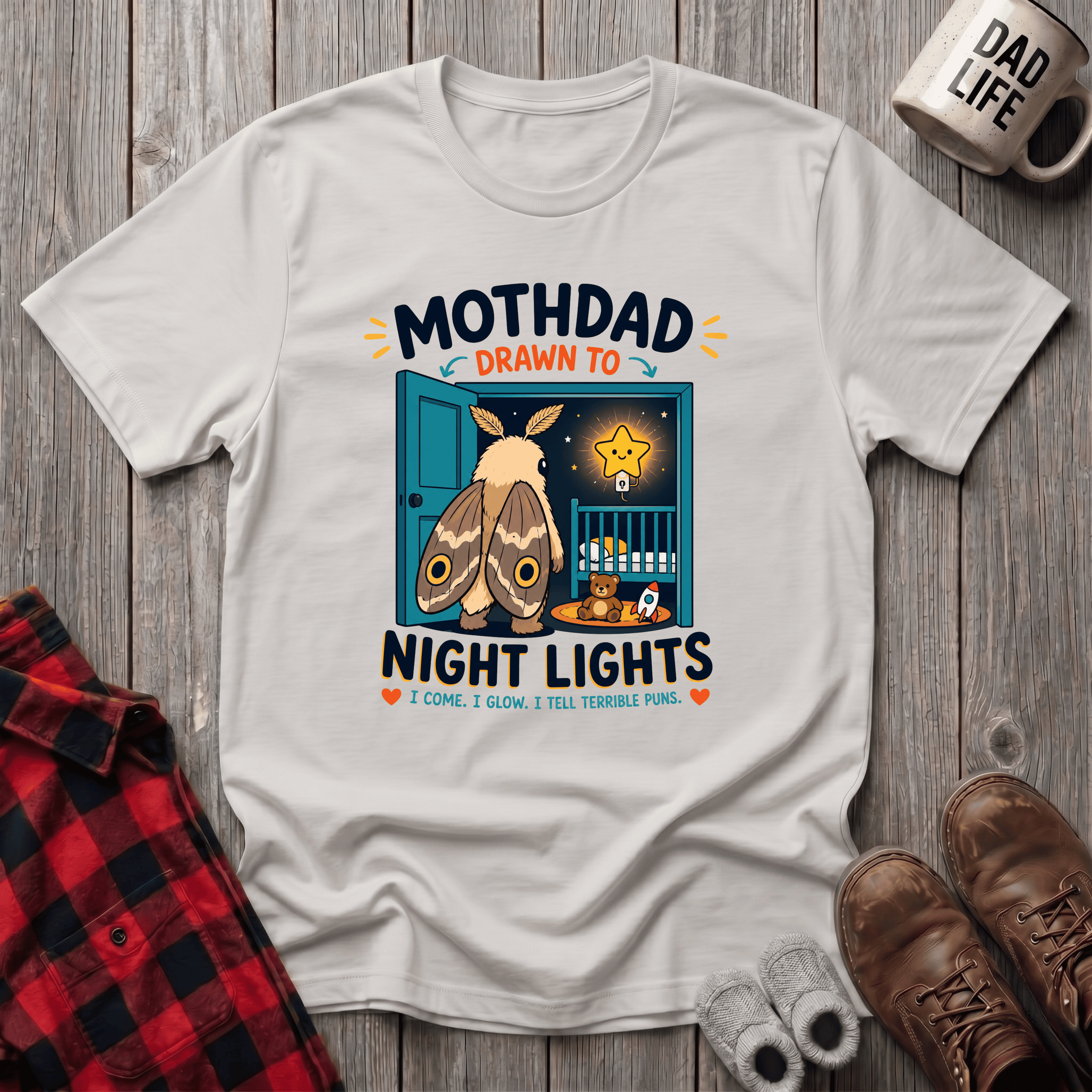 MothDad Night Lights T-Shirt
