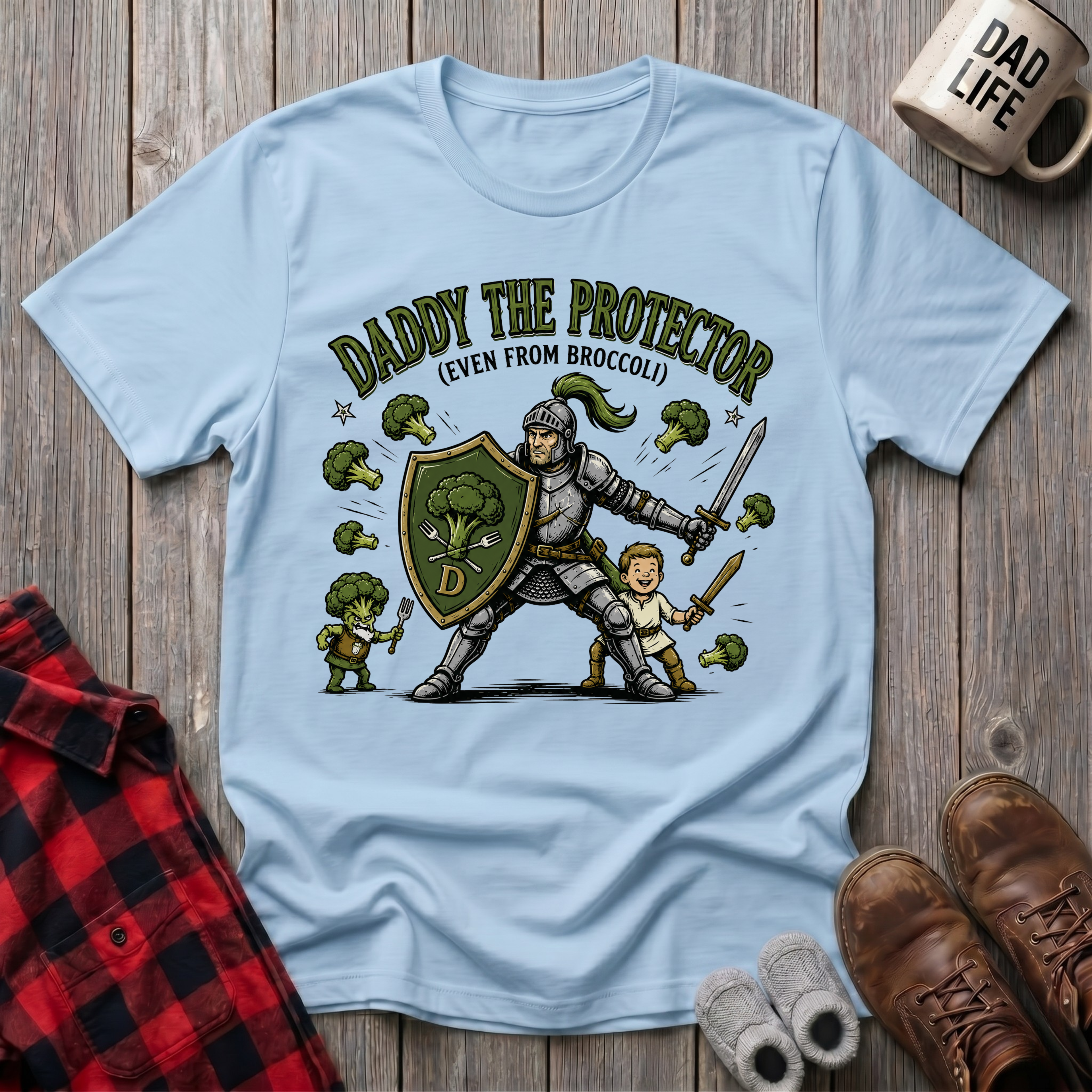 Daddy The Protector Even From Broccoli T-Shirt