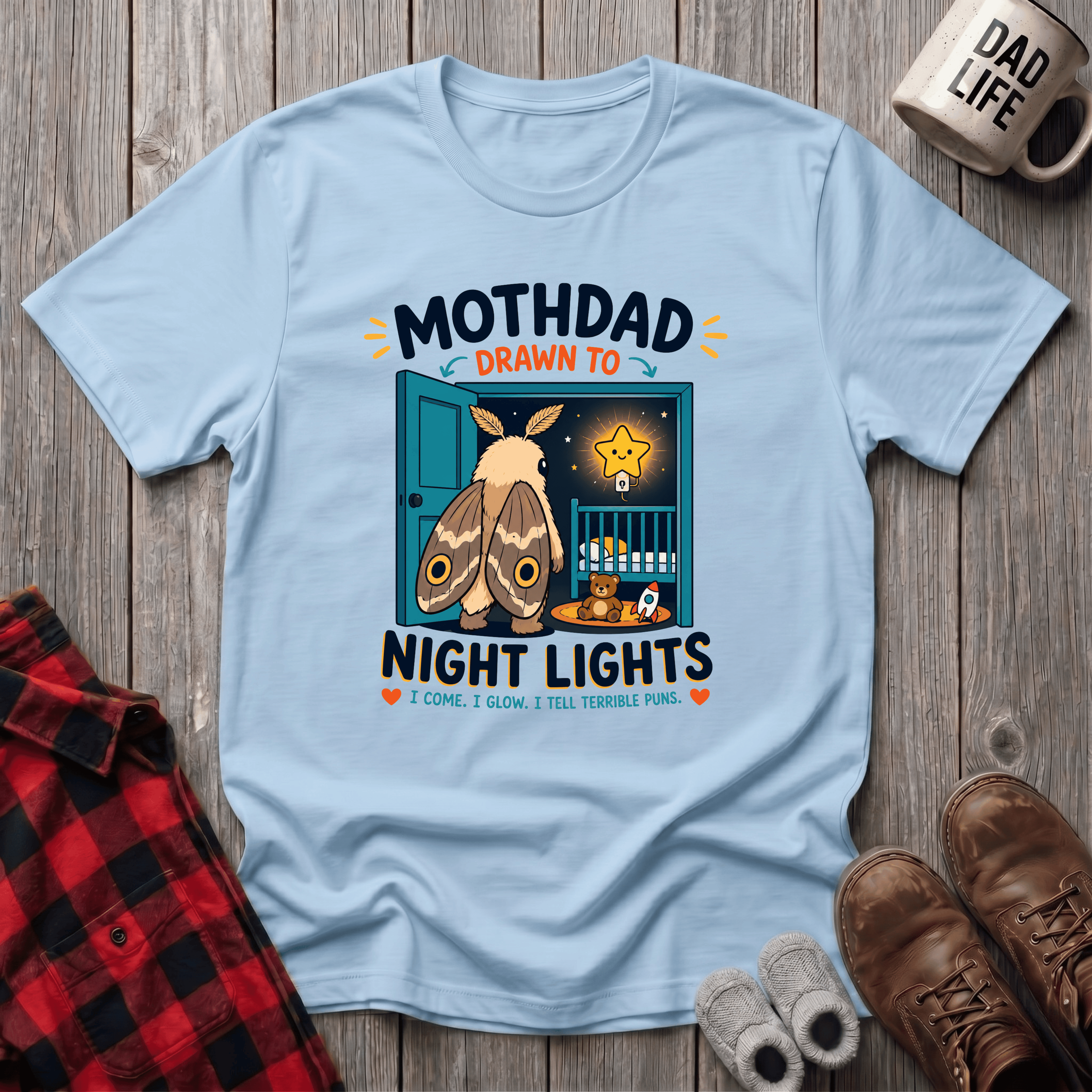 MothDad Night Lights T-Shirt