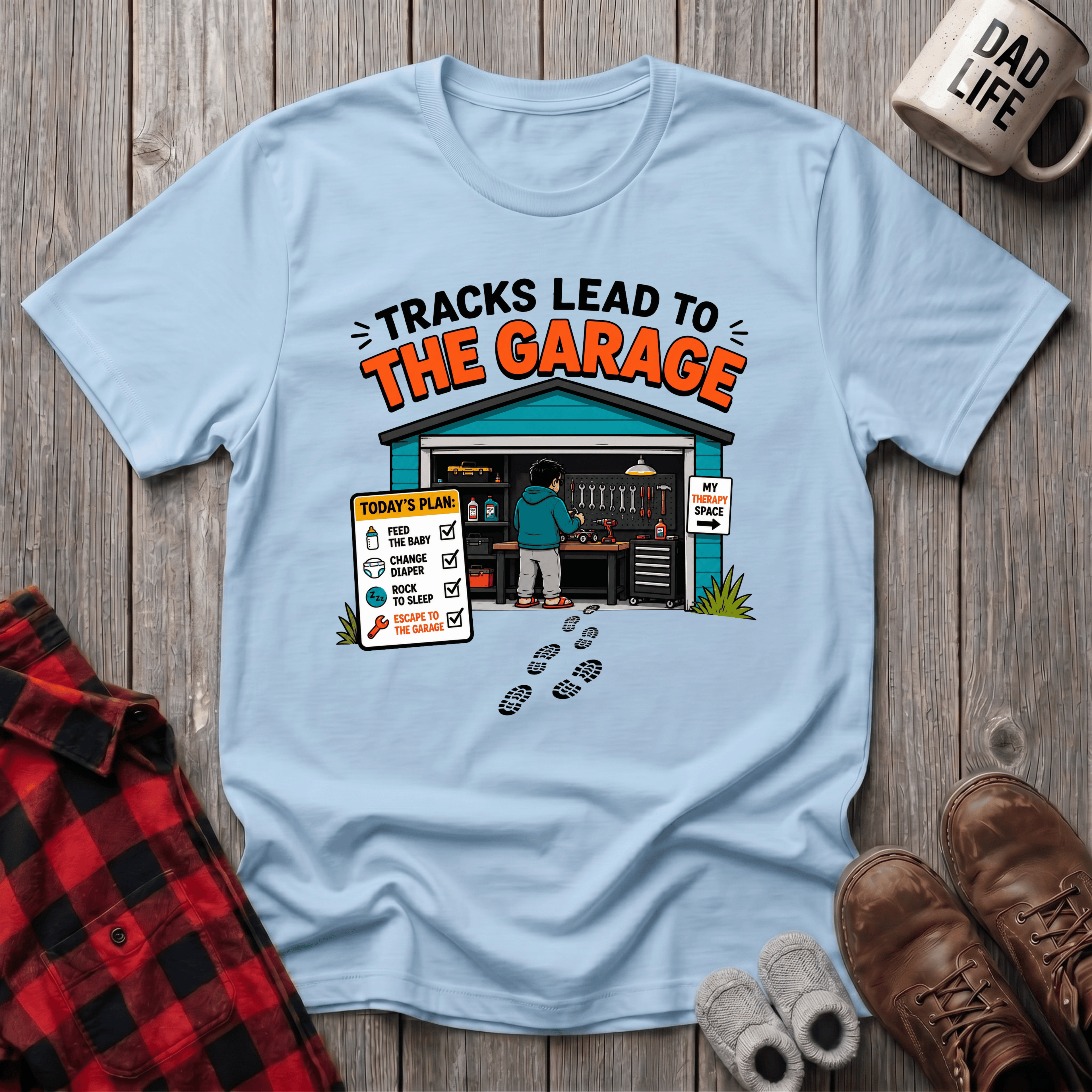 Tracks Lead To The Garage T-Shirt