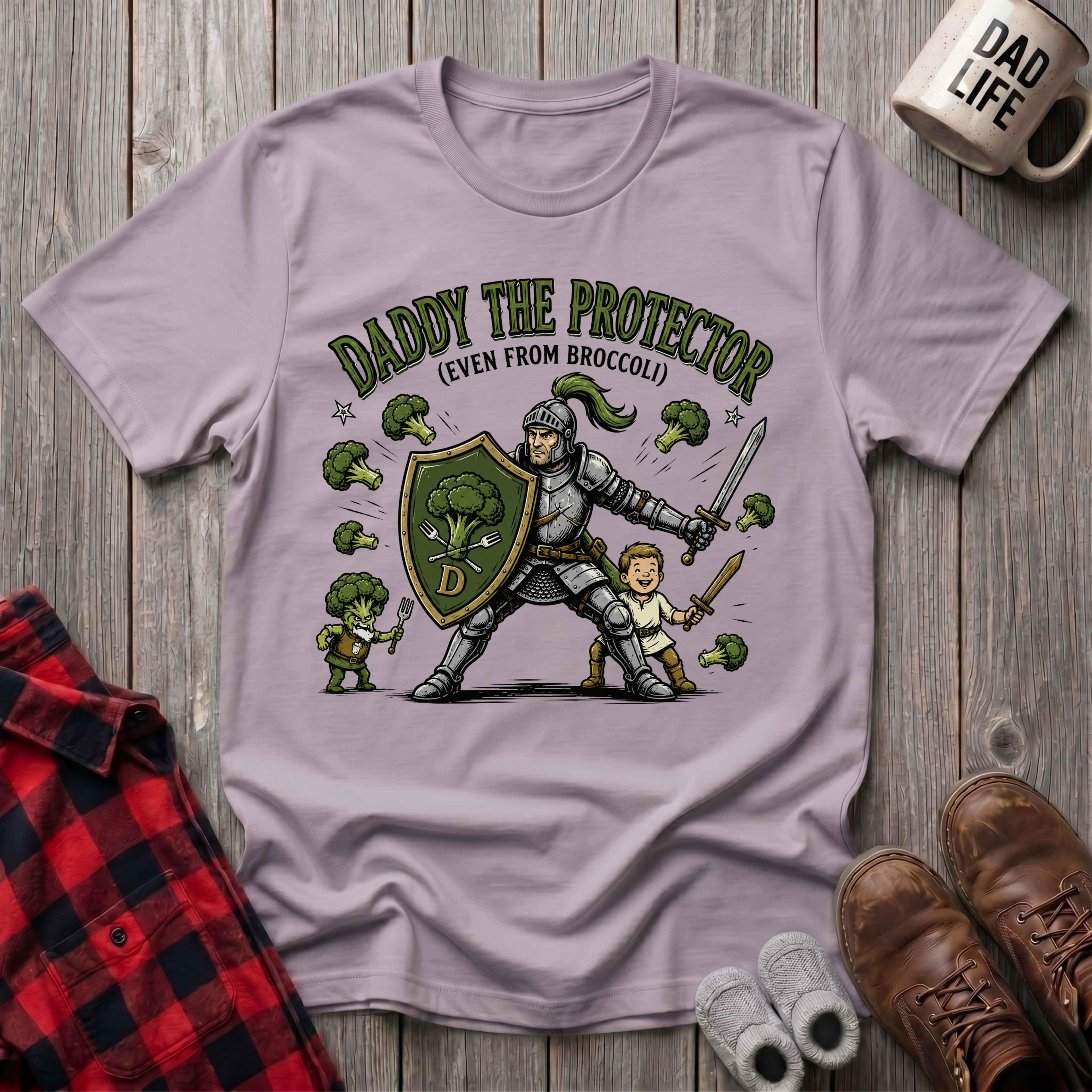 Daddy The Protector Even From Broccoli T-Shirt