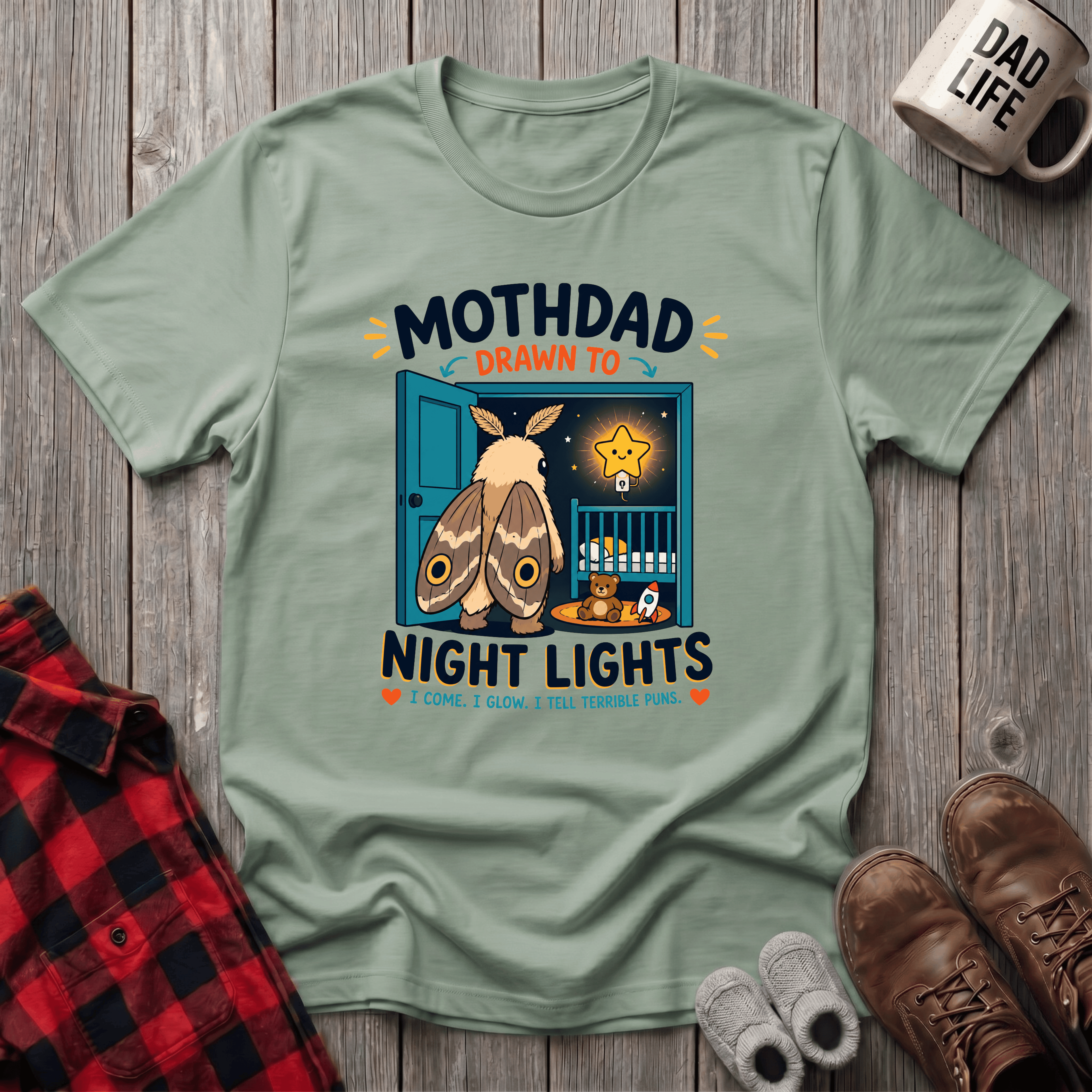 MothDad Night Lights T-Shirt