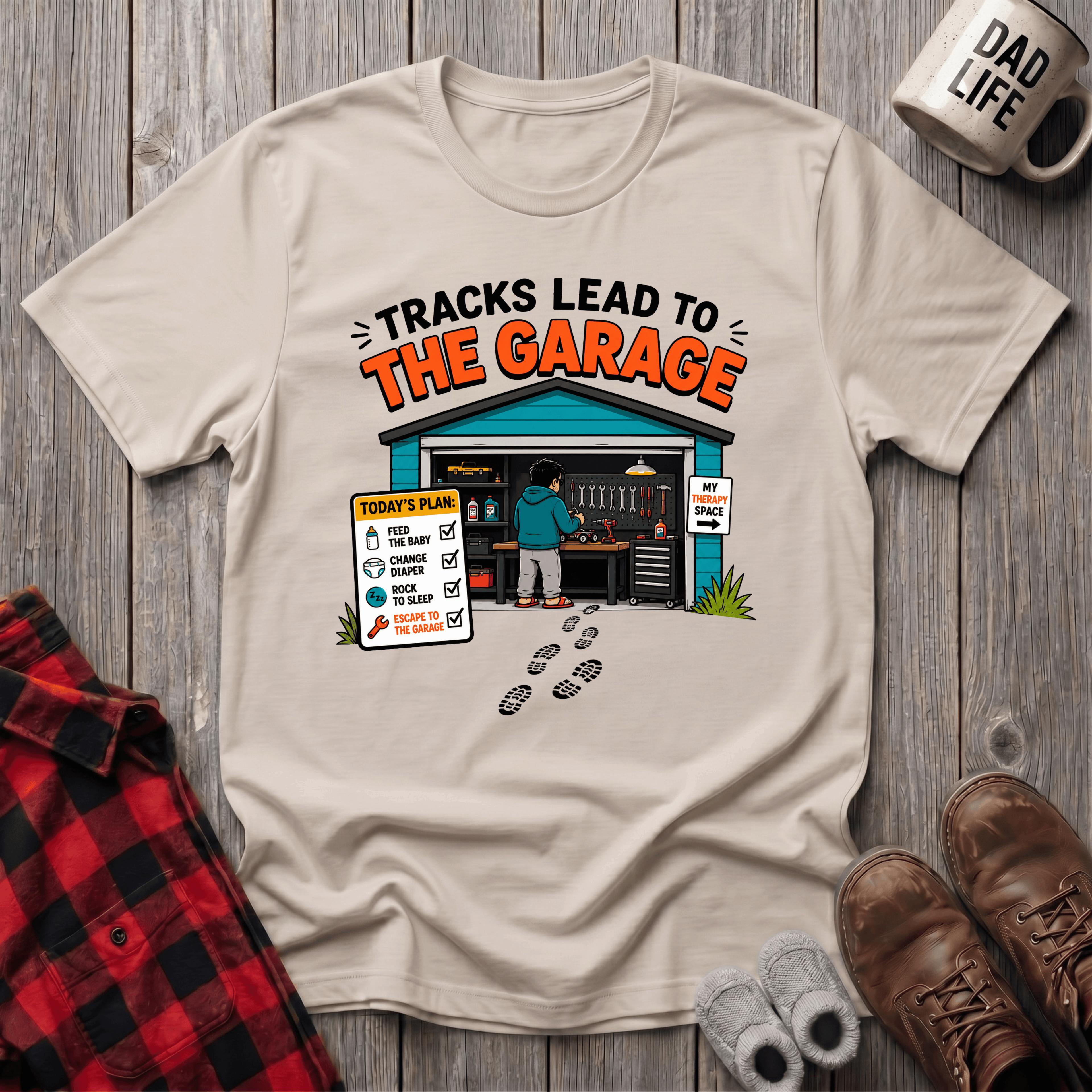 Tracks Lead To The Garage T-Shirt
