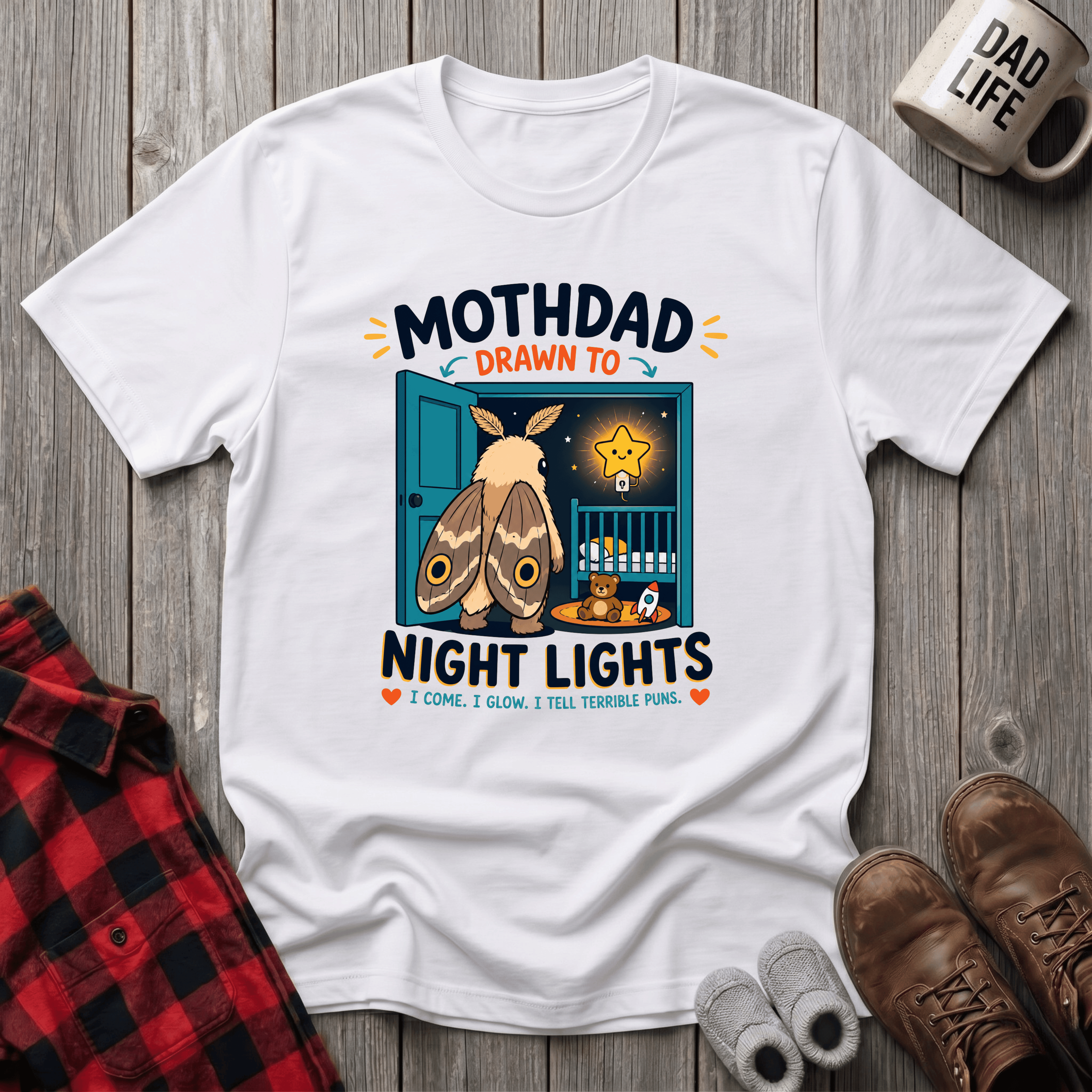 MothDad Night Lights T-Shirt